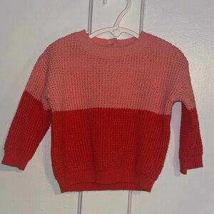 GYMBOREE Cozy Knit Color Block Sweater - Red and Pink size 12-18 months